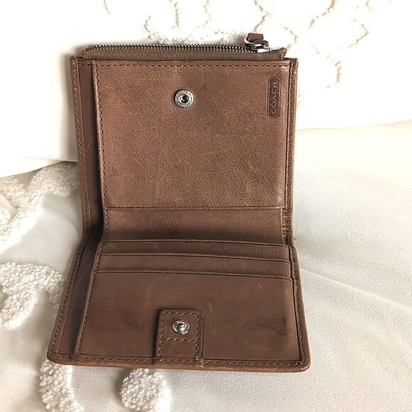 Coach Butter Soft Embossed Bifold/Zip Ladies Wallet- Camel Color - Picture 2 of 16